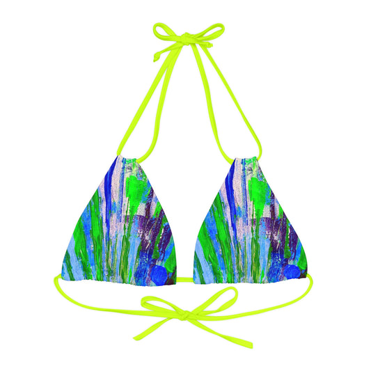 "Water Lilies Dream" Strappy Triangle Bikini Top
