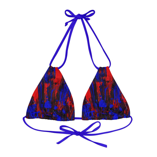 "Royal Lagoon" Strappy Triangle Bikini Top